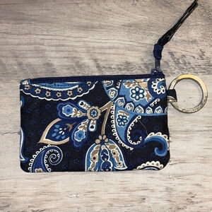 Vera Bradley women’s wallet ID holder Windsor blue paisley floral